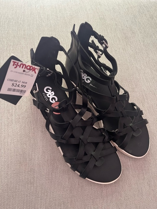 Guess Shoes - Guess Black Strappy Gladiator Sandals with Zip Back